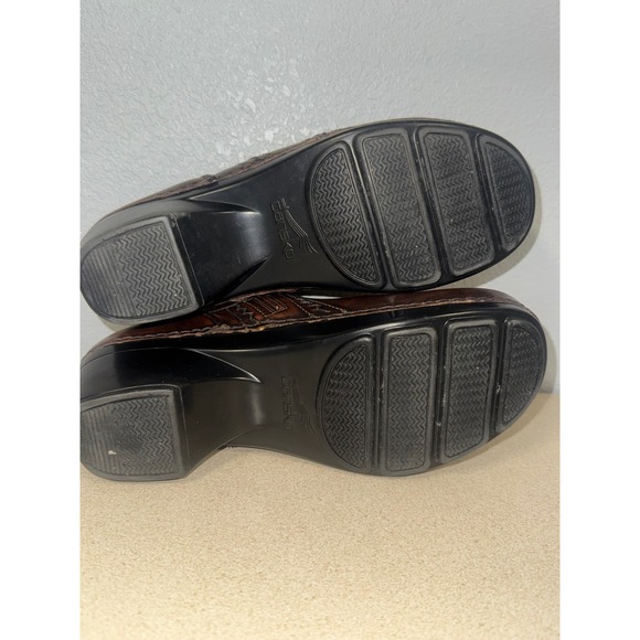 Dansko Brown Leather Slip On Clogs Mules Shoes Women Size 38 Sienna  Brown - Picture 8 of 8